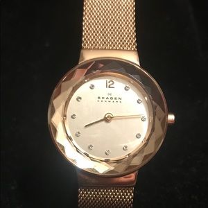 Skagen gold and crystal watch